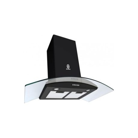 SUPRA CAMPANA CRISTAL CURVO  NEGRA 90 CM